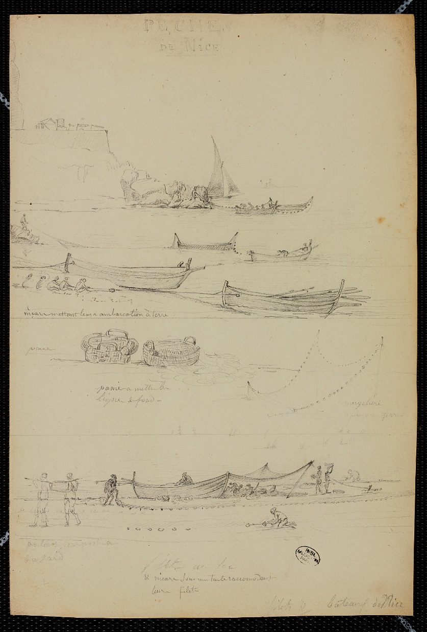 Figure 3. Charles Alexandre Lesueur, Fishermen in Nice, 1809, Muséum national d’histoire naturelle, Paris. Figure 3. Charles Alexandre Lesueur, Fishermen in Nice, 1809, Muséum national d’histoire naturelle, Paris.