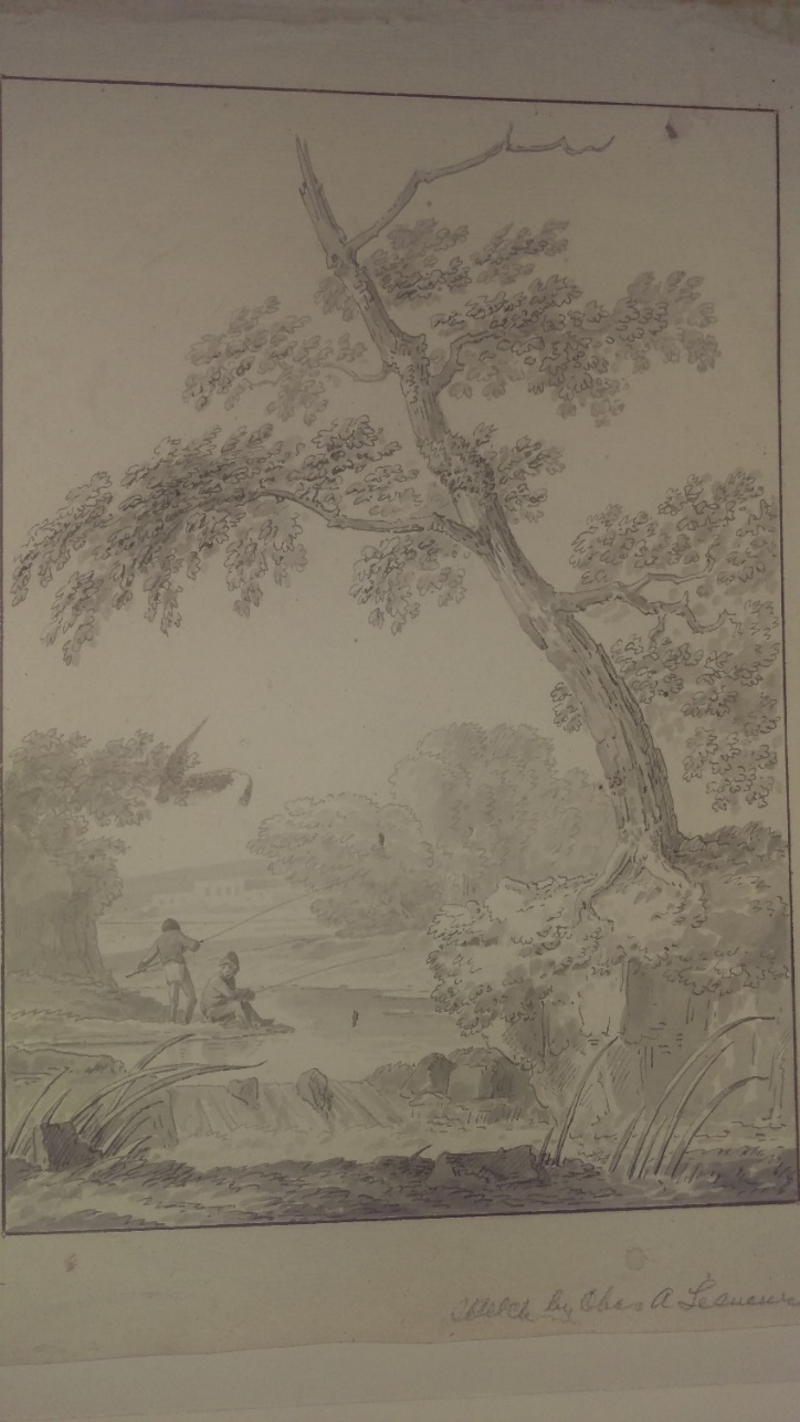 Figure 7. Boys fishing, Charles Alexandre Lesueur Collection of Works of Art on paper, Courtesy of Purdue University Libraries, Karnes Archives & Special Collections. Figure 7. Boys fishing, Charles Alexandre Lesueur Collection of Works of Art on paper, Courtesy of Purdue University Libraries, Karnes Archives & Special Collections.